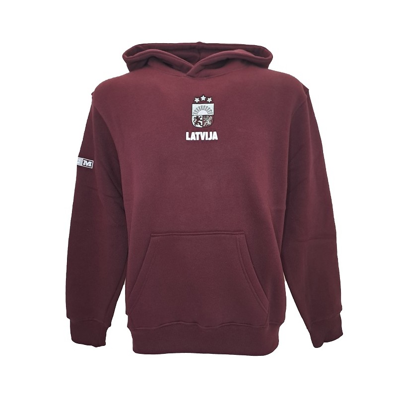 CCM Pieaugušo Flaghood Front Print Latvia Team Džemperis