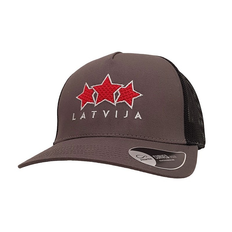 HOKEJAM.LV Latvija Three Star Curved Snapback Vasaras Cepure