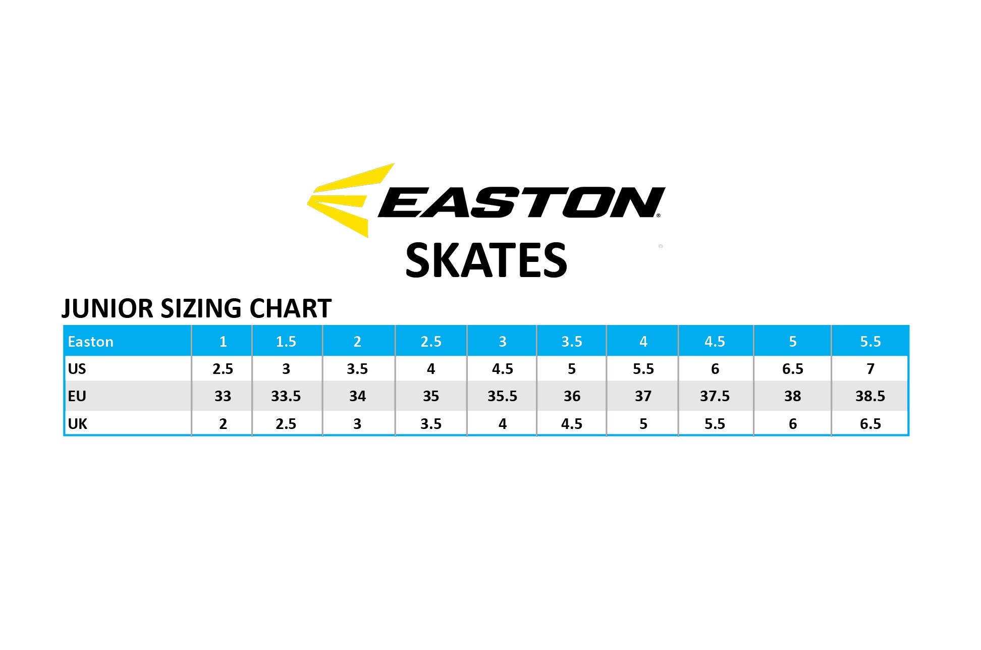 Youth Hockey Skate Sizes
